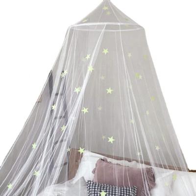 China Folded Kids Hanging Bed Canopy With Glow In The Dark Stars To Fit Normal Crib Bed Netting Foldable Mosquito Net for sale