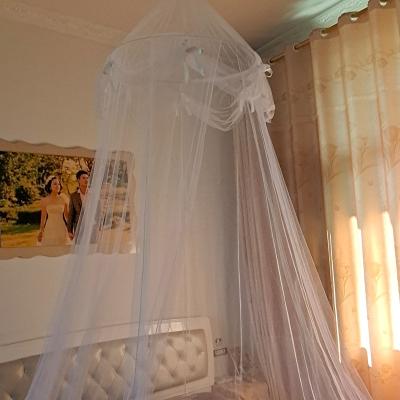 China 100% Folded Double Size Polyester High Quality Circular Double Sliver Mosquito Net Bed for sale