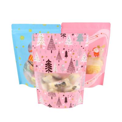 China New Food Christmas Snowman Baking Bag Cookie Tote Bag Comic Nougat Packaging Waterproof Ziplock Flat Bag Pouch Pouch for sale