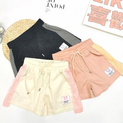 China Summer New Korean Slim Student High Waist Leg Shorts Loose Casual Pants Girls One Line Wide Thin Breathable Chiffon Black for sale