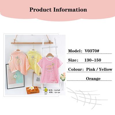 China Breathable Girls Cotton Shorts Sleeve T-shirt Cartoon Costume Kids T-shirt Suit for sale