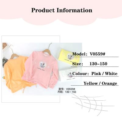 China Sustainable kids girls t-shirt sets autumn shirts casual kids fall clothing sets shirts and pantsuits kids girls for sale