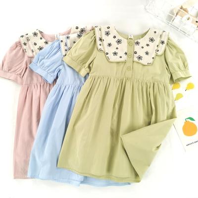 China 2022 Anti-wrinkle children's clothing girls retro dress girl supplier designer sweet summer wholesale for sale