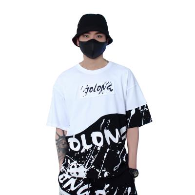 China Anti-Wrinkle Apparel Manufactures Custom Mens Summer Set High Demand Color Block Oversized T-Shirt Unisex Plus Size Mens T-Shirts for sale