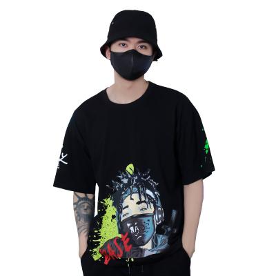 China Anti-Wrinkle Anime Portraits Hip-Hop Style Unisex Short Sleeve Wholesale High Quality Men's Streetwear Printed Oversized T-Shirt for sale