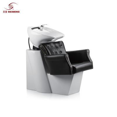 China Modern Barber Shampoo Chair Ceramic Bowl Backwash Barber Shampoo Chair Ceramic Bowl Sink Unit Station Salon Spa Equipment Sink for sale