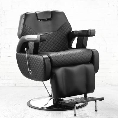 China BEIMENG Hydraulic Pump Modern Reclining Men's Salon Equipment Beauty Salon Equipment Barber Chair Black Leather Metal Hair Recliner Beauty for sale