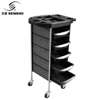 China Best Selling Black Modern Beauty Salon Trolley Rolling Hairdresser Trolley for sale