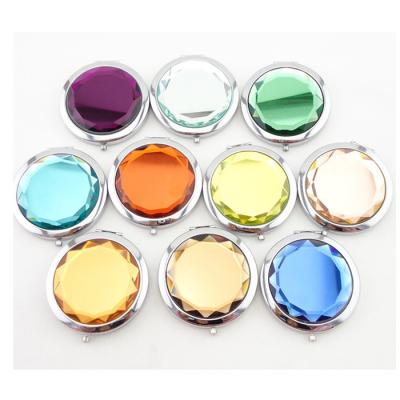 China Wholesale Custom Cosmetic Mirror Glass Logo Crystal Compact Mirror Makeup Mirror for sale