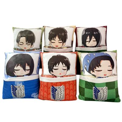 China Aesthetic Plush Pillow Case Cover Throw Sergeant Mikasa 35*26Cm Pillows Order Waist Cushion Attacking Giant Cartoon With Printed for sale