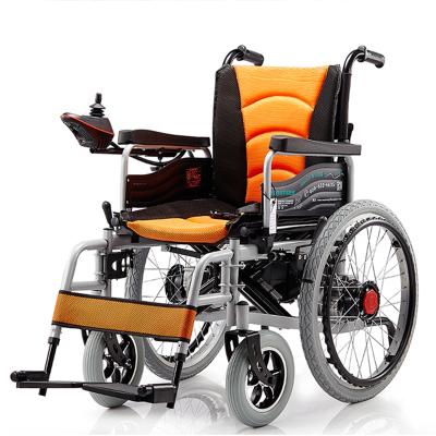 China Cheap CE Approved Carbon Steel Front Shock Absorber Electromagnetic Brake Motorized Foldable Lightweight Power Wheelchair for sale