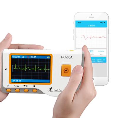 China Diary Checks Hospital Home Single Channel 2.4 Inch Display Heart Monitoring Portable Holter Recorder ECG Monitor Electrocardiogram Machine for sale