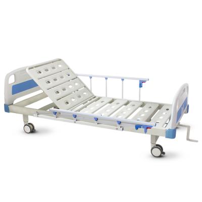 China Function 5 Hospital Clinic Beds Single Gear Folding Guardrail Adjustable Manual Medical Hospital Bed With Wheelchair for sale