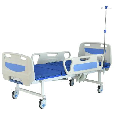 China Hospital Clinic Custom 3 Function 5 Inch Caster Steel Hospital Bed Frames 450mm 750mm Manual Lift Hospital Bed for sale