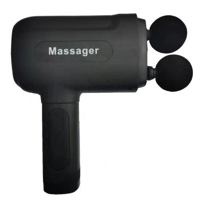 China Body Vibration Massage Gun Handheld Fascial Massage Gun Muscle Massage Gun New Dual Heads 4 Modes With 10 Speeds for sale