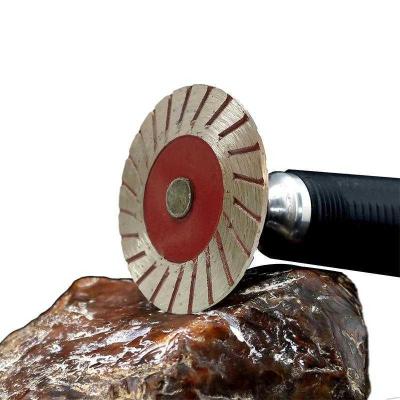 China Stone Carving Handle Cutting Shank 40mm Diamond Turbo Shape Small Engraving Disc Wheel Saw Blade for sale