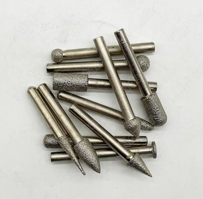 China Shank Varied Shank Plated Diamond CNC Router Bits Burrs Shape 6mm Metal Drilling Midstar Mount Point Engraving For Rotary Tools for sale