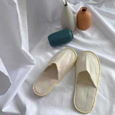 China Disposable Custom Logo Soft Disposable Colorful Closed Toe Cotton Canvas Slippers For Hotel for sale