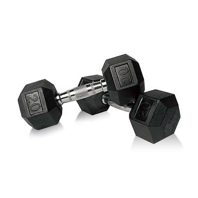 China Factory Direct Sale Universal Hexagon Rubber Coated Dumbbell Set Home Gym Fitness Man Muscle Exercise Dumbbell Set for sale