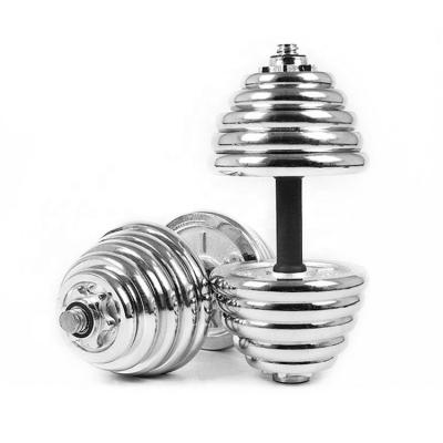 China Wholesale Chromed Adjustable Universal Weight Lifting Dumbbell Men Fitness Arm Muscles Exercising Gym Power Training Dumbbells for sale