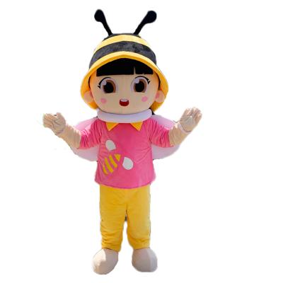 China Soft Plush Hola Little Girl Mascot Costume / Bee Mascot Costume for sale