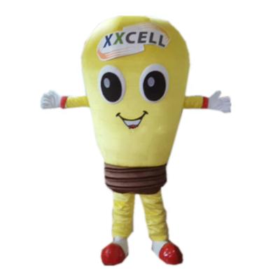 China yellow soft plush bulb mascot costume/adult costume custom made for sale