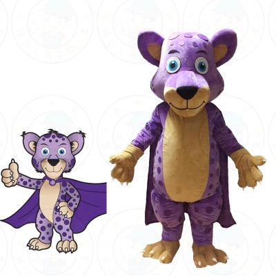 China soft plush soft purple tiger mascot costume for kids/smiling tiger mascot/custom mascot costumes for sale