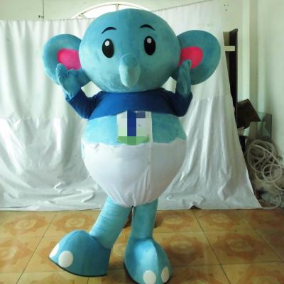 China Soft Plush Chubby Elephant Mascot Costumes for sale