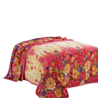 China Fire Retardant Plant Flower Patterns Direct Colors Super Soft Reversible Blanket for sale