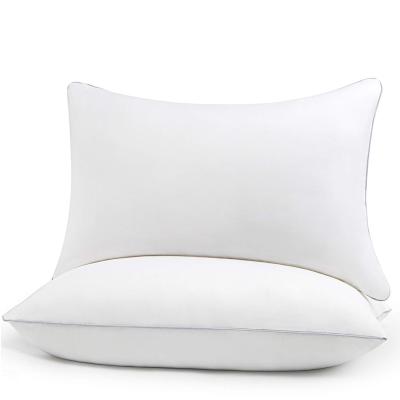 China Custom Logo Pillow Microfiber Polyester Fiber/Home Sleep Microfiber Pillows Bed Filling Anti-pilling Plush Hotel Pillow for sale