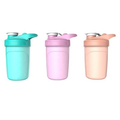 China 2020 Surface Custom Multi Colors BPA Free 400ml Plastic Shaker Bottles For Protein for sale