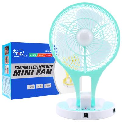 China TNTSTAR JR-5580 Portable Cyan Handheld Fans USB Rechargeable Handheld Leafless Fan for sale