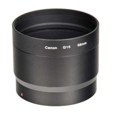 China Metal 58mm Metal Lens Adapter Tube for Canon G15/G16 Digital Cameras (Black) for sale