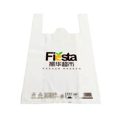 China 100% Biodegradable EGP Cornstarch Supermarket T-shirt Biodegradable Shopping Bags for sale