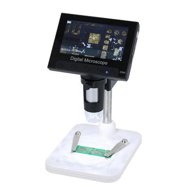 China Glass HGDM4 720P eight LED lights 12 languages digital microscope for coins microscope digital av lcd microscope for sale