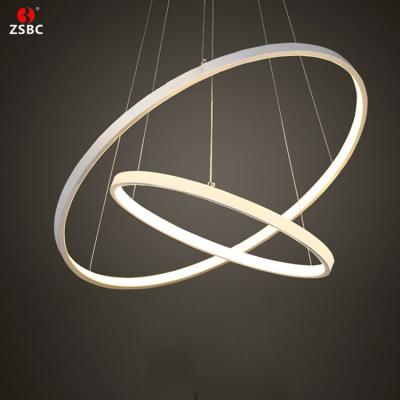 China Good Warehouse Price Freestyle DC 24V 60+80cm Round Aluminum Led 2 Ring Chandelier Pendant Lights With CE Approve Driver for sale