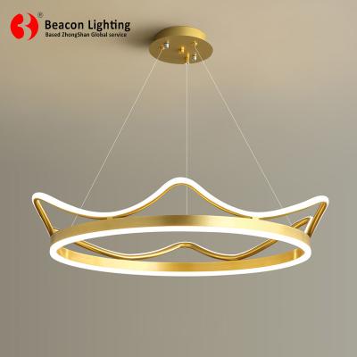 China Good Quality Residential Idea Led New Crown Pendant Lamp Aluminum Modern Hanging Chandeliers Lights With CE Approve Driver for sale