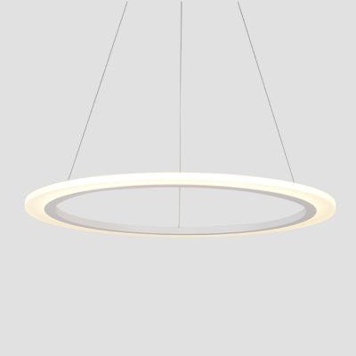 China Warehouse Customization Aluminum Ring Led Acrylic Pendant Lamp Modern Lights With CE Approve Dimmable Driver for sale