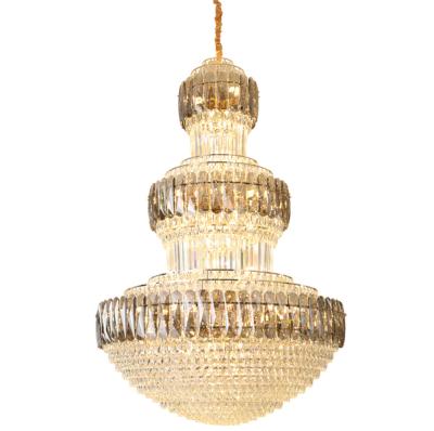 China Modern Luxury Large High-grade Crystal Chandeliers Round Hotel Chandelier Pendant Lamp Wedding Cake Stand For Villa Lobby for sale