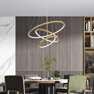 China Modern Contemporary Minimalist Hanging Decorative Ceiling Pendant Lights Nordic Modern Design Circle Led Chandeliers for sale