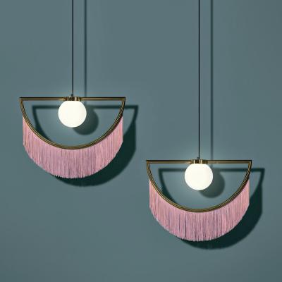 China Nordic post-modern modern tassel chandelier simple iron mail creativity living room bedroom led hanging light personalized pendant lamp for sale