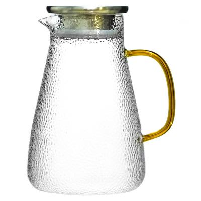 China Hot Selling Stored Water Pitcher With Customized Pattern High Borosilicate Glass Heat Resistant Pitcher for sale