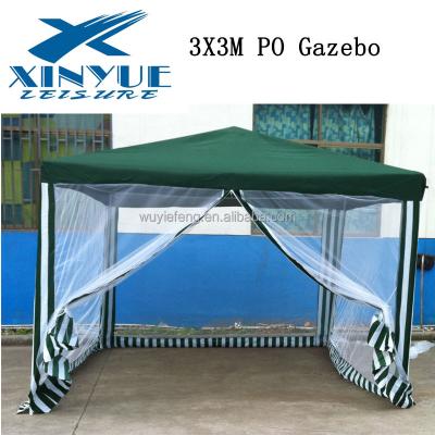 China Outdoor PE 10x10 Feet Furniture Tent Party Gazebo With PE Meshquito And Sidewall for sale