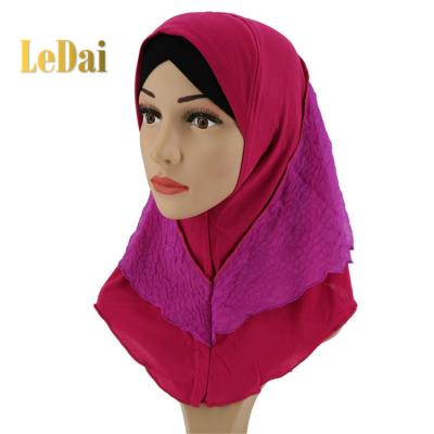 China Wholesale Kids Muslim Girl's Hijab Floral Lace Hijab Daily Life For Islamic Kids for sale