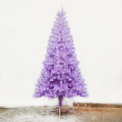 China Light Purple Chirstmas PVC Christmas Tree With Pink Stand for sale