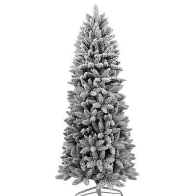 China PVC 7.5ft Pop Up Thin PVC Christmas Tree Snow Artificial Christmas Tree For Christmas Decoration for sale