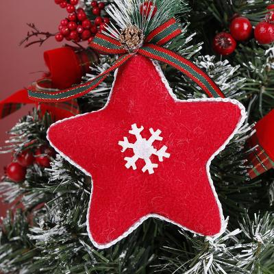 China Fabric Christmas Decoration Supplies 2021 Vintage Felt Christmas Star Ornament for sale