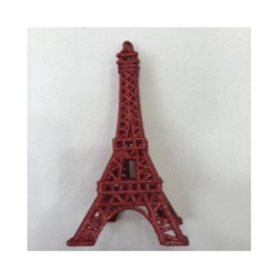 China Creative Design 7.5*7.5*17cm Plastic Glitter Eiffel Tower Pendants Shatterproof Christmas Tree Baubles For Holiday&Party Decoration for sale