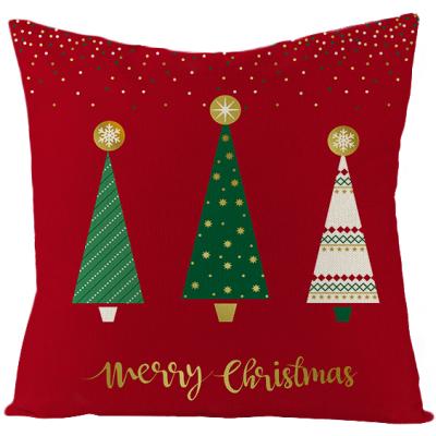 China Christmas Tree Print Logo Bulk Pillow Cases Anti-Static Cushion Covers For Sofa for sale