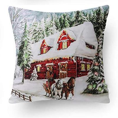 China Classic Christmas Digital Printed Cushion Cover Sofa Cushion Cover Anti-Static for sale